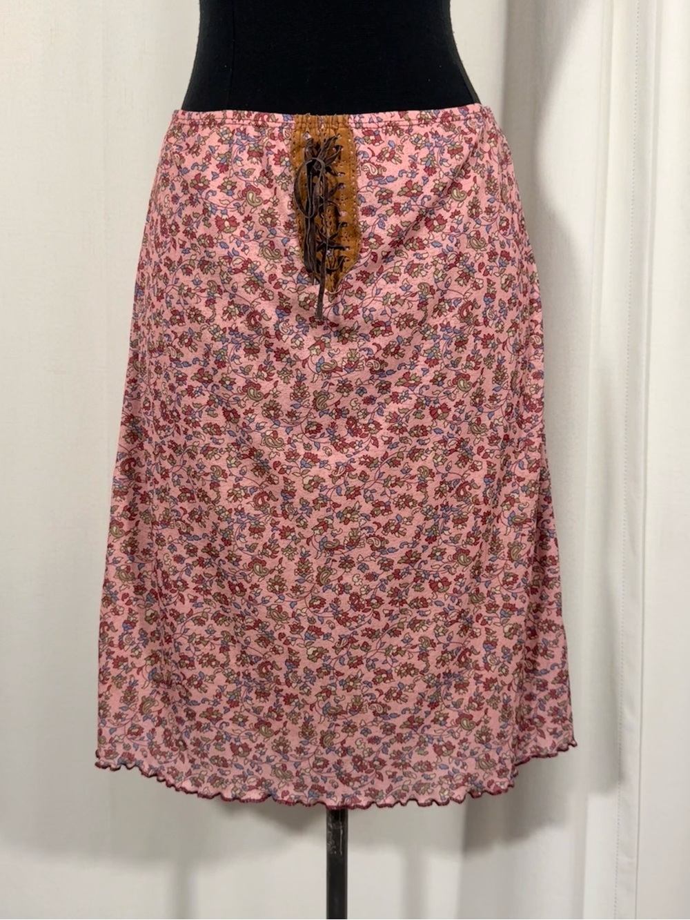 Early 2000s Xhilaration Floral Boho Midi Skirt